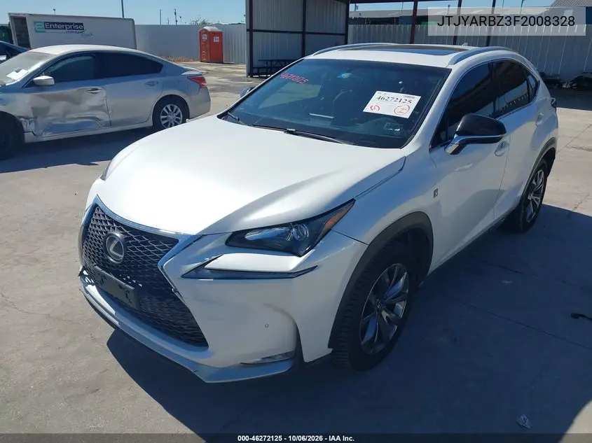 2015 LEXUS NX VIN JTJYARBZ3F2008328 — фото 2
