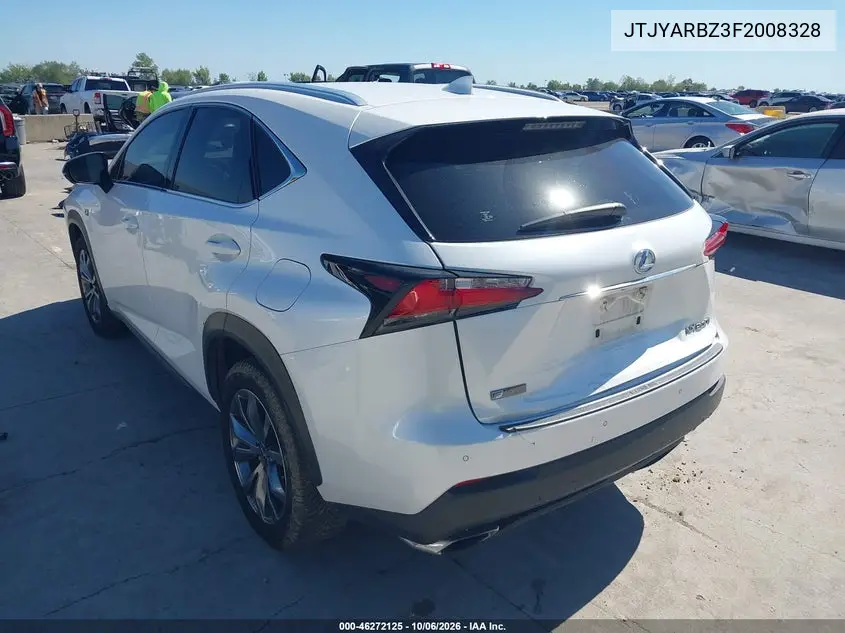 2015 LEXUS NX VIN JTJYARBZ3F2008328 — фото 3