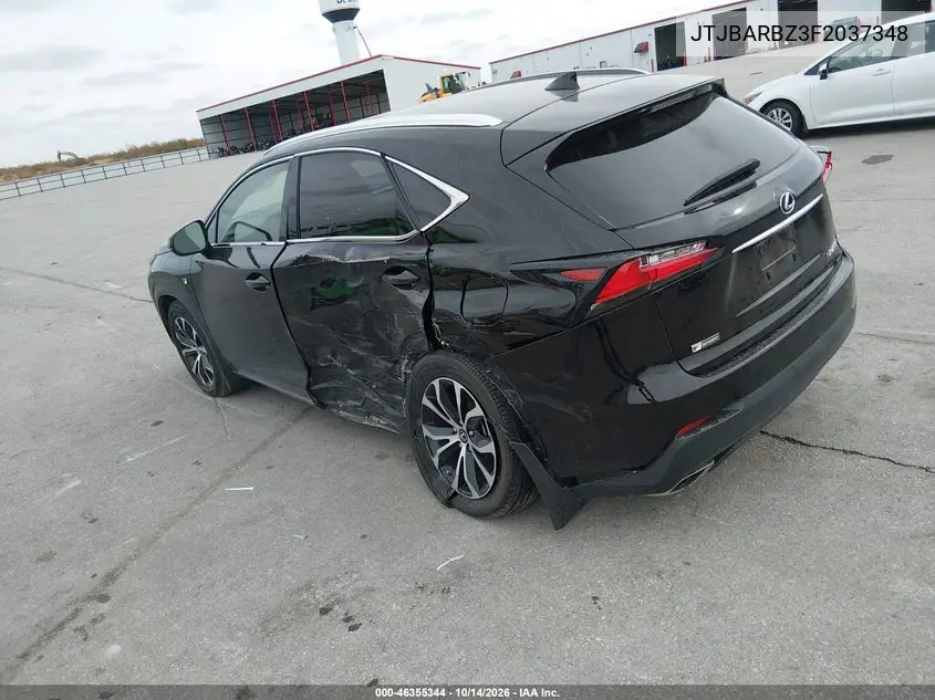 2015 LEXUS NX VIN JTJBARBZ3F2037348 — фото 3