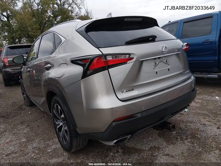 2015 LEXUS NX VIN JTJBARBZ8F2033649 — фото 3