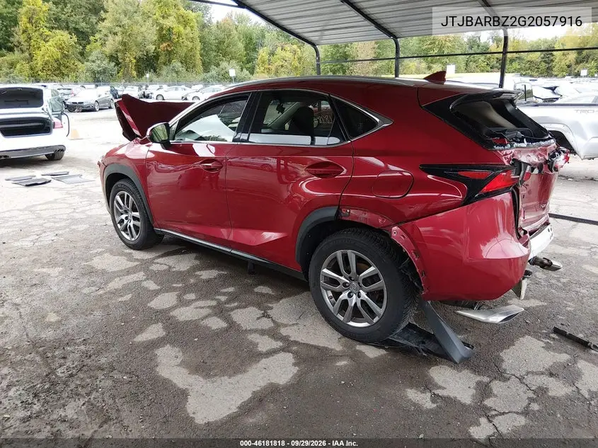 2016 LEXUS NX VIN JTJBARBZ2G2057916 — фото 3