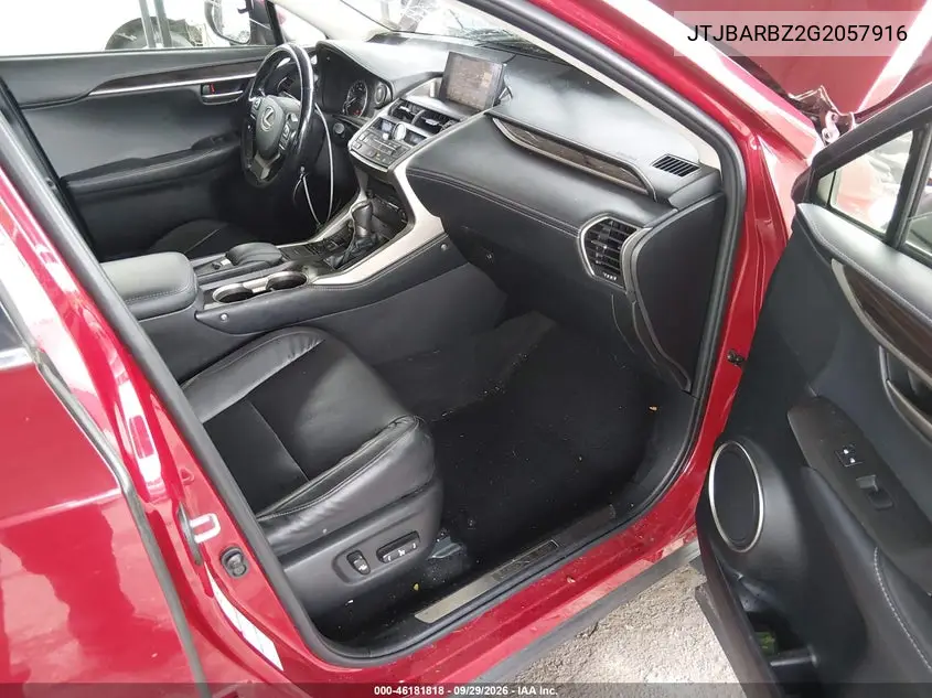 2016 LEXUS NX VIN JTJBARBZ2G2057916 — фото 5