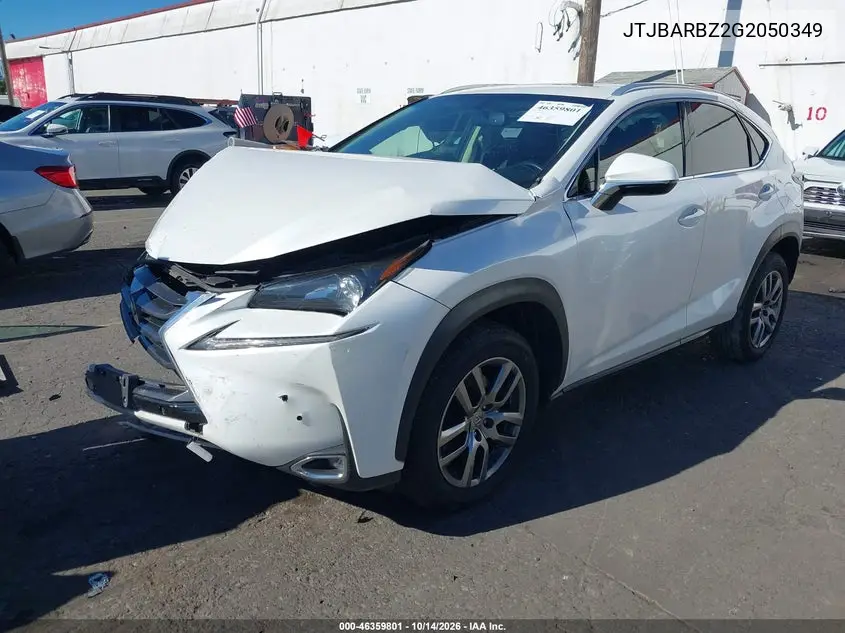 2016 LEXUS NX VIN JTJBARBZ2G2050349 — фото 2