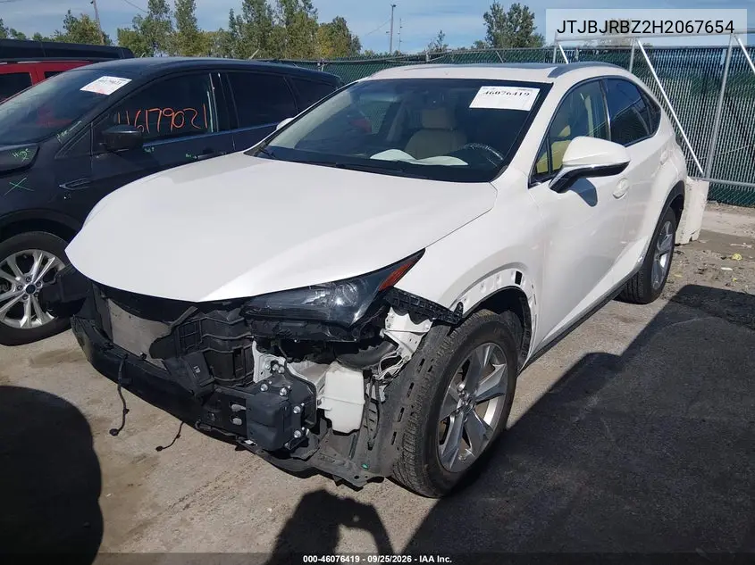 2017 LEXUS NX VIN JTJBJRBZ2H2067654 — фото 2