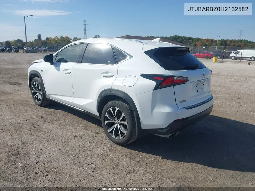 2017 LEXUS NX VIN JTJBARBZ0H2132582 — фото 3
