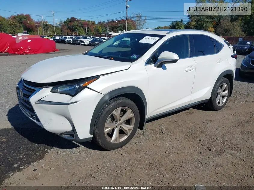 2017 LEXUS NX VIN JTJBARBZ2H2121390 — фото 2