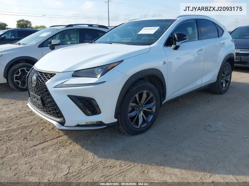 2018 LEXUS NX VIN JTJYARBZXJ2093175 — фото 2