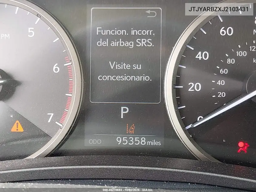 2018 LEXUS NX VIN JTJYARBZXJ2103431 — фото 15
