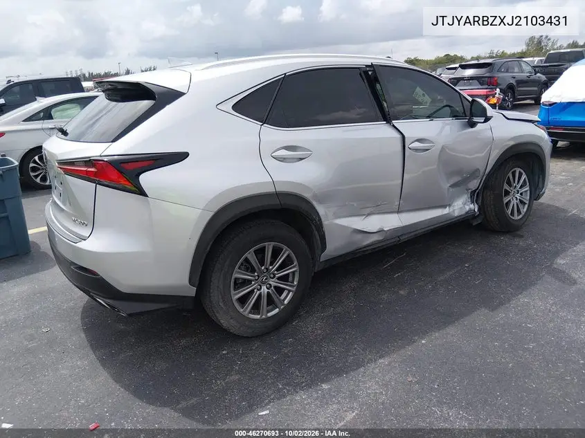 2018 LEXUS NX VIN JTJYARBZXJ2103431 — фото 4