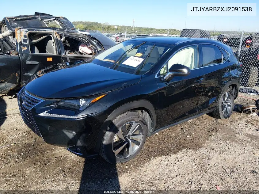 2018 LEXUS NX VIN JTJYARBZXJ2091538 — фото 2