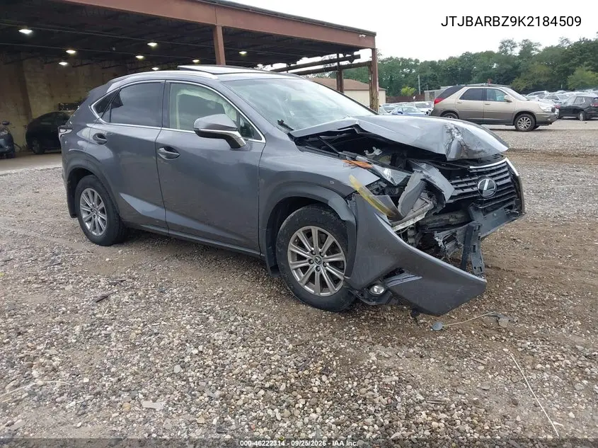 LEXUS NX 2019, VIN JTJBARBZ9K2184509