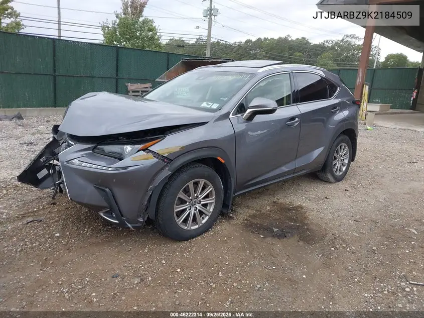 2019 LEXUS NX VIN JTJBARBZ9K2184509 — фото 2