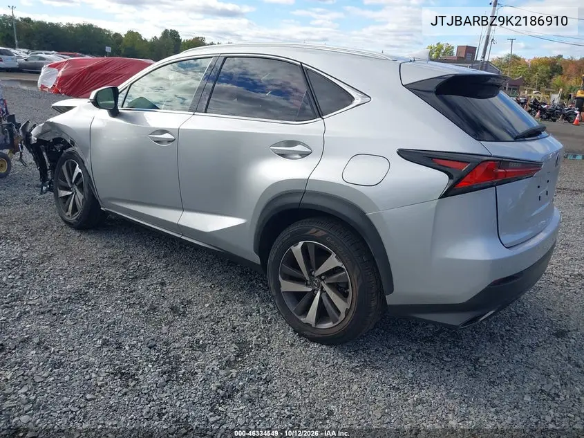 2019 LEXUS NX VIN JTJBARBZ9K2186910 — фото 3