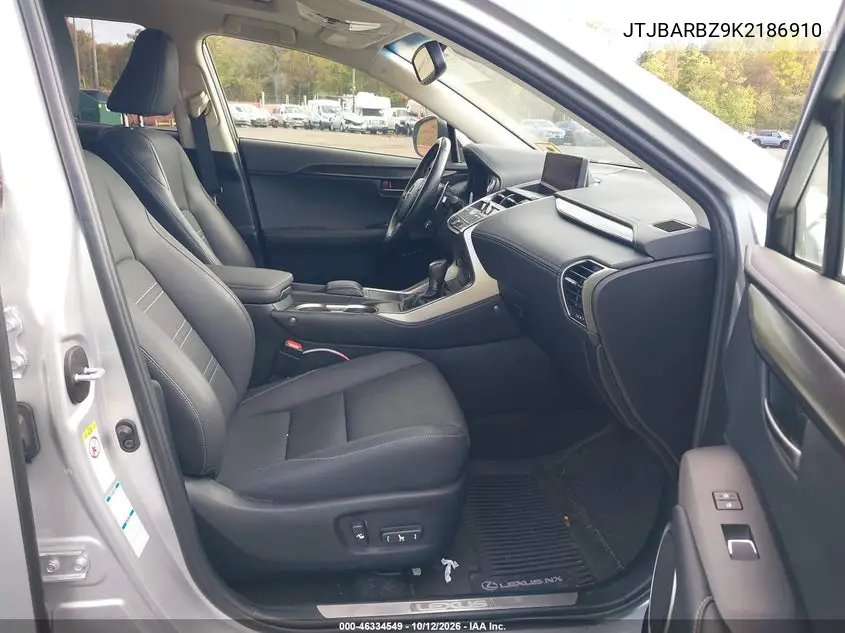 2019 LEXUS NX VIN JTJBARBZ9K2186910 — фото 5
