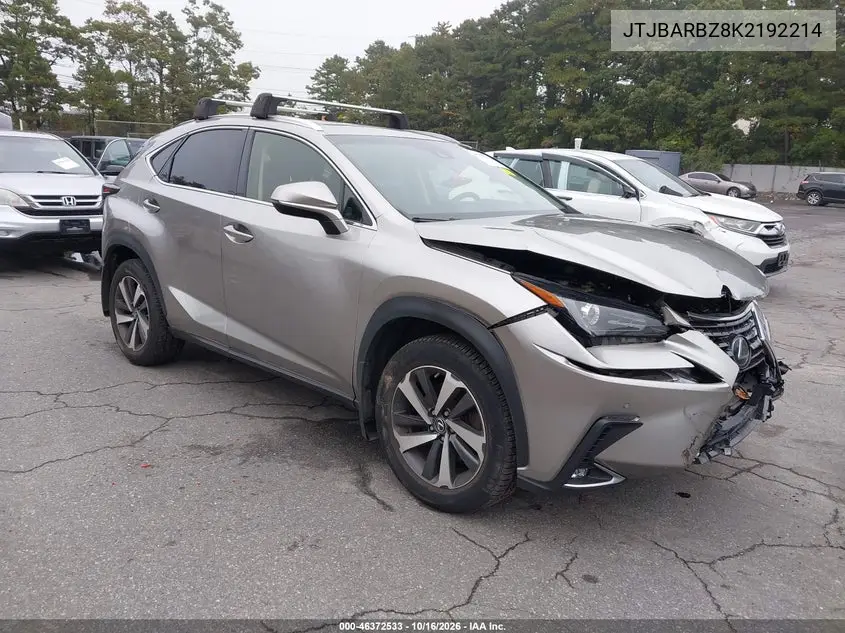 LEXUS NX 2019, VIN JTJBARBZ8K2192214