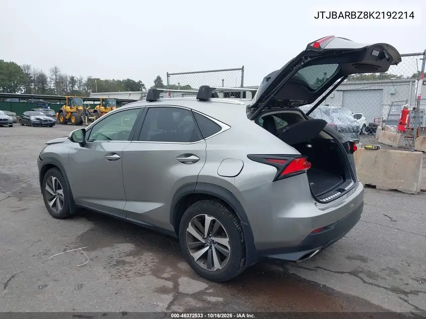 2019 LEXUS NX VIN JTJBARBZ8K2192214 — фото 3