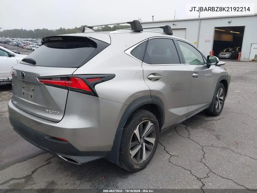 2019 LEXUS NX VIN JTJBARBZ8K2192214 — фото 4