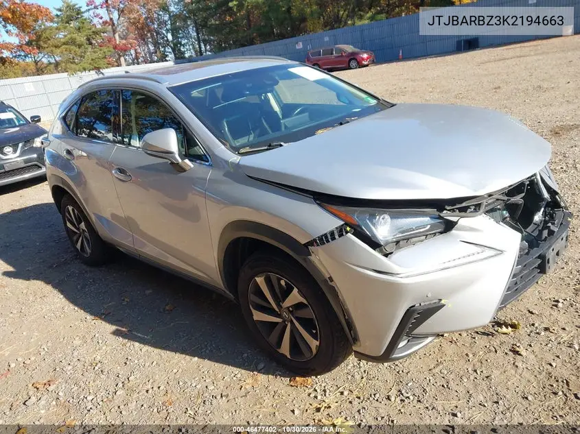 LEXUS NX 2019, VIN JTJBARBZ3K2194663