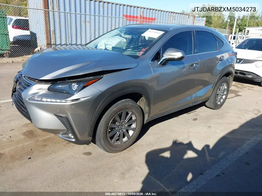 2021 LEXUS NX VIN JTJDARBZXM5034273 — фото 2