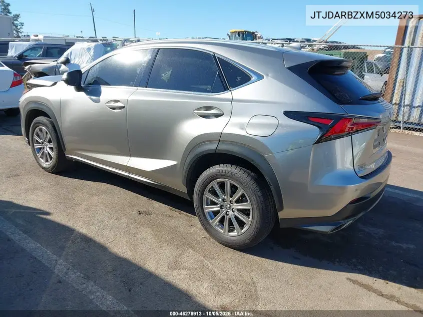 2021 LEXUS NX VIN JTJDARBZXM5034273 — фото 3