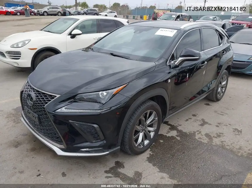 2021 LEXUS NX VIN JTJSARBZXM2184182 — фото 2