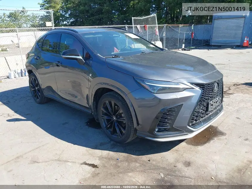 LEXUS NX 2022, VIN JTJKGCEZ1N5001419