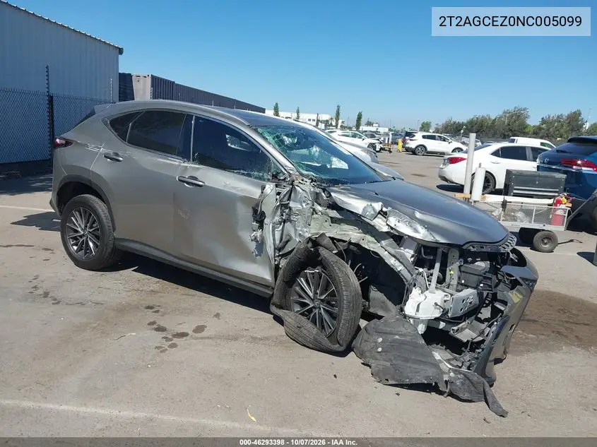LEXUS NX 2022, VIN 2T2AGCEZ0NC005099