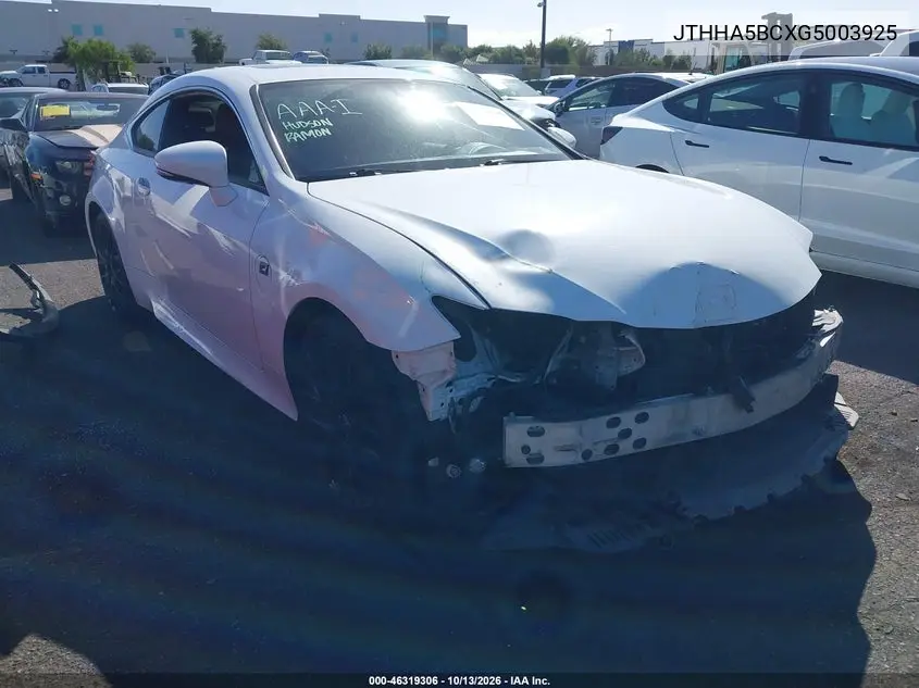 LEXUS RC 2016, VIN JTHHA5BCXG5003925