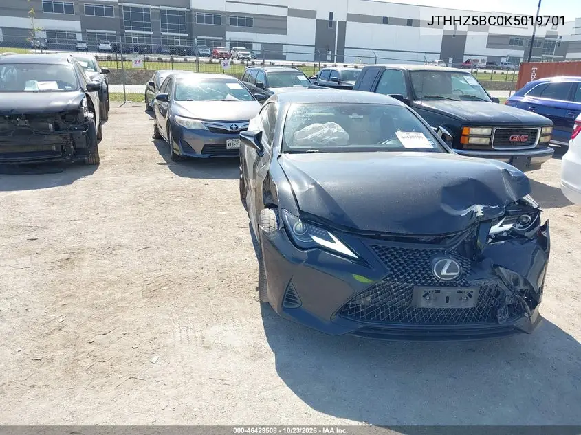 LEXUS RC 2019, VIN JTHHZ5BC0K5019701