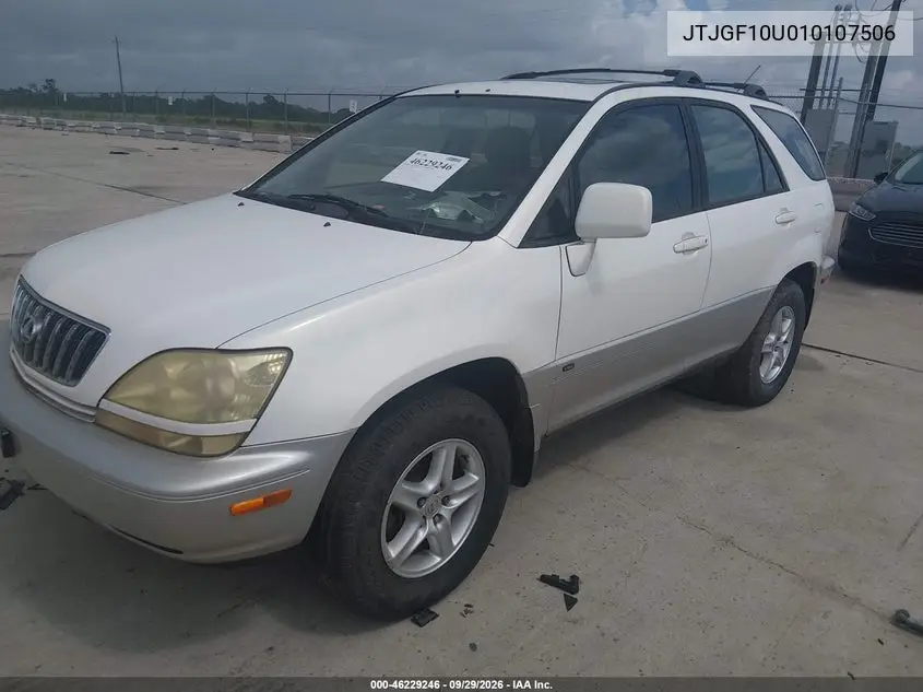2001 LEXUS RX VIN JTJGF10U010107506 — фото 2