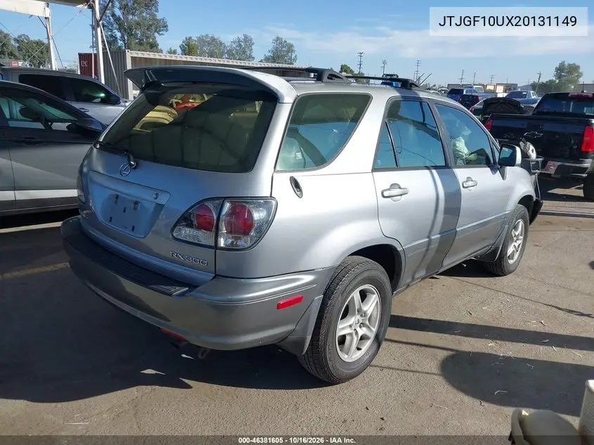 2002 LEXUS RX VIN JTJGF10UX20131149 — фото 4