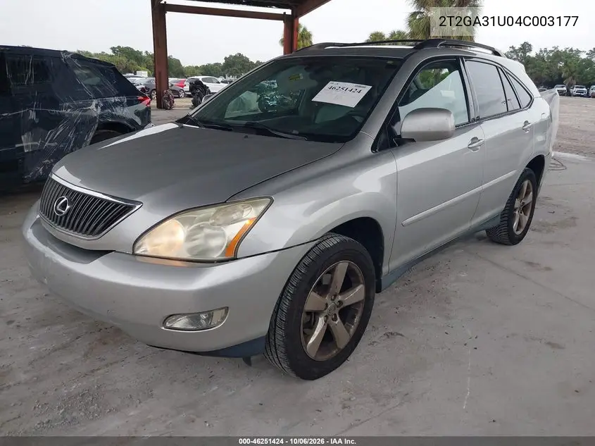 2004 LEXUS RX VIN 2T2GA31U04C003177 — фото 2