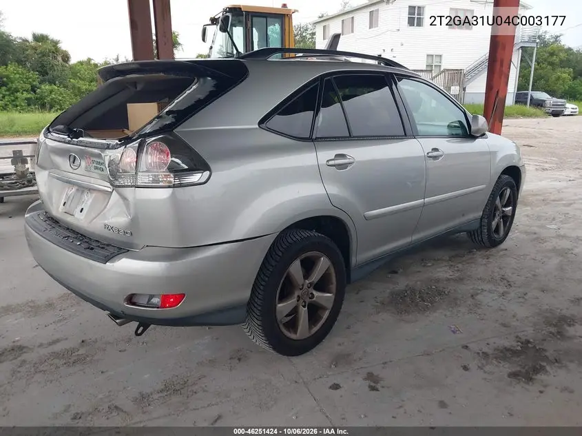 2004 LEXUS RX VIN 2T2GA31U04C003177 — фото 4