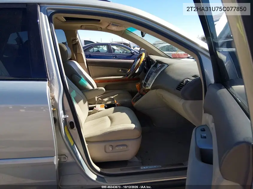 2005 LEXUS RX VIN 2T2HA31U75C077850 — фото 5