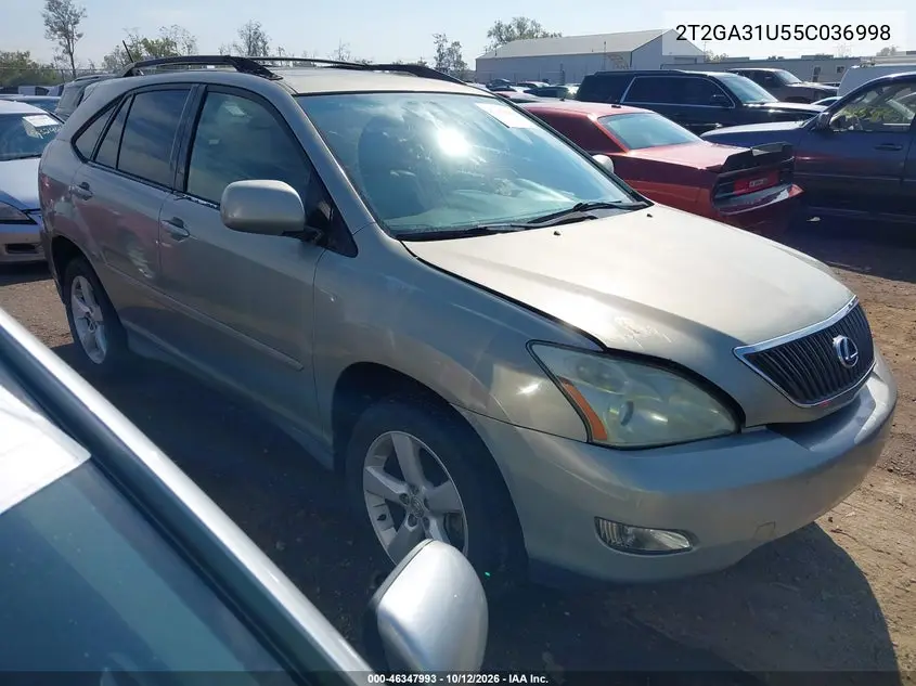 LEXUS RX 2005, VIN 2T2GA31U55C036998