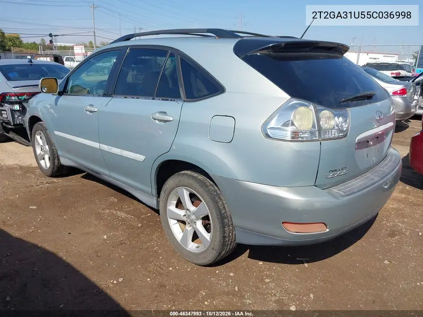 2005 LEXUS RX VIN 2T2GA31U55C036998 — фото 3