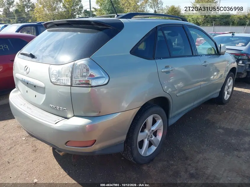 2005 LEXUS RX VIN 2T2GA31U55C036998 — фото 4