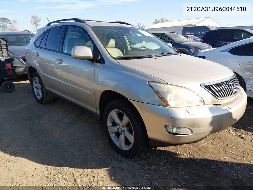LEXUS RX 2006, VIN 2T2GA31U96C044510