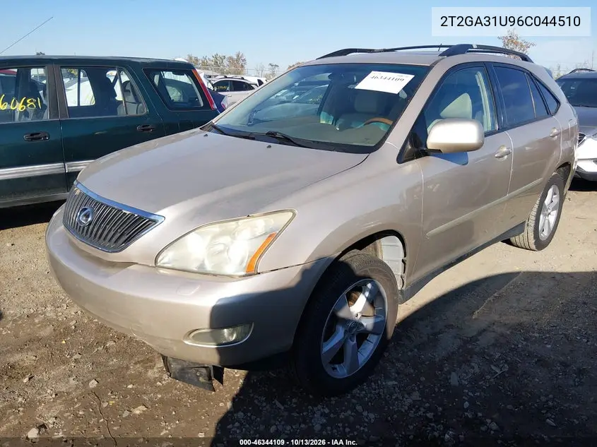 2006 LEXUS RX VIN 2T2GA31U96C044510 — фото 2