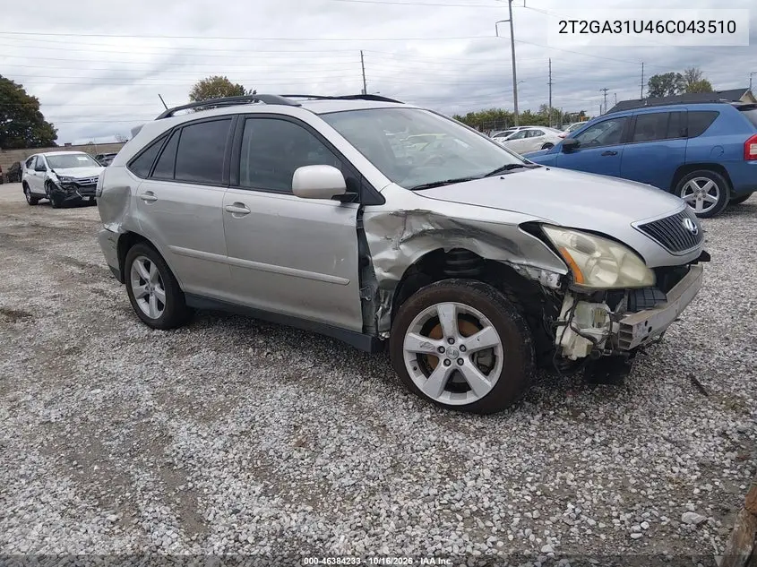LEXUS RX 2006, VIN 2T2GA31U46C043510