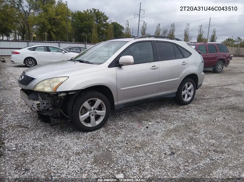 2006 LEXUS RX VIN 2T2GA31U46C043510 — фото 2