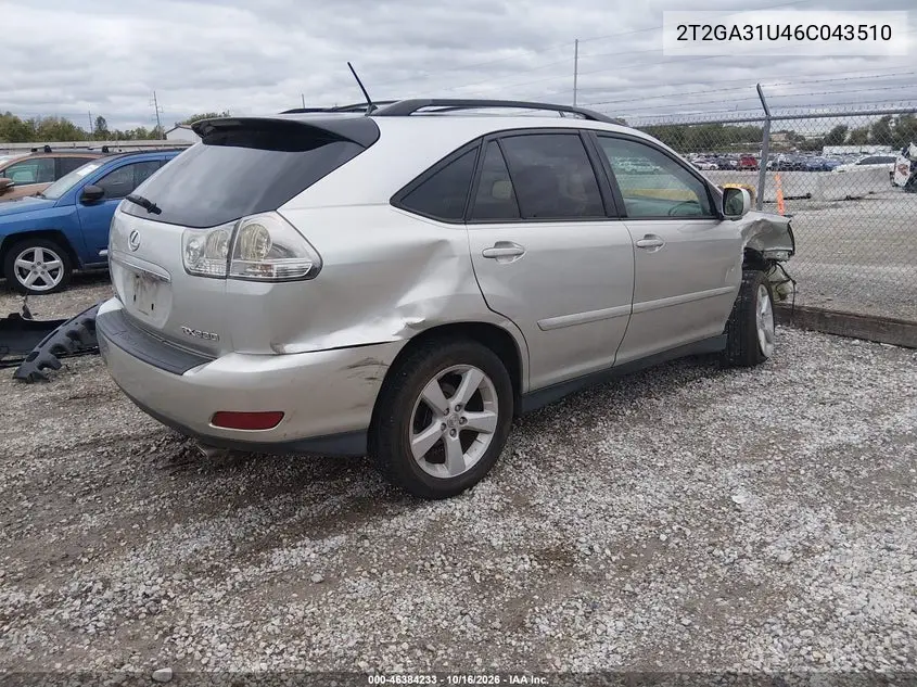 2006 LEXUS RX VIN 2T2GA31U46C043510 — фото 4