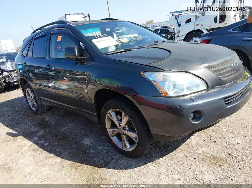 LEXUS RX 2006, VIN JTJHW31U260020146