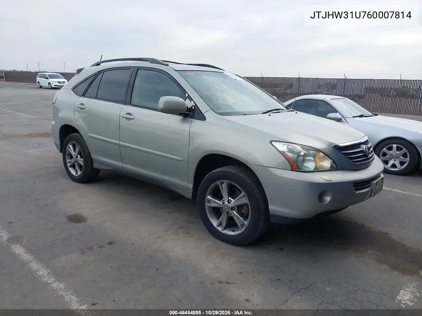 LEXUS RX 2006, VIN JTJHW31U760007814