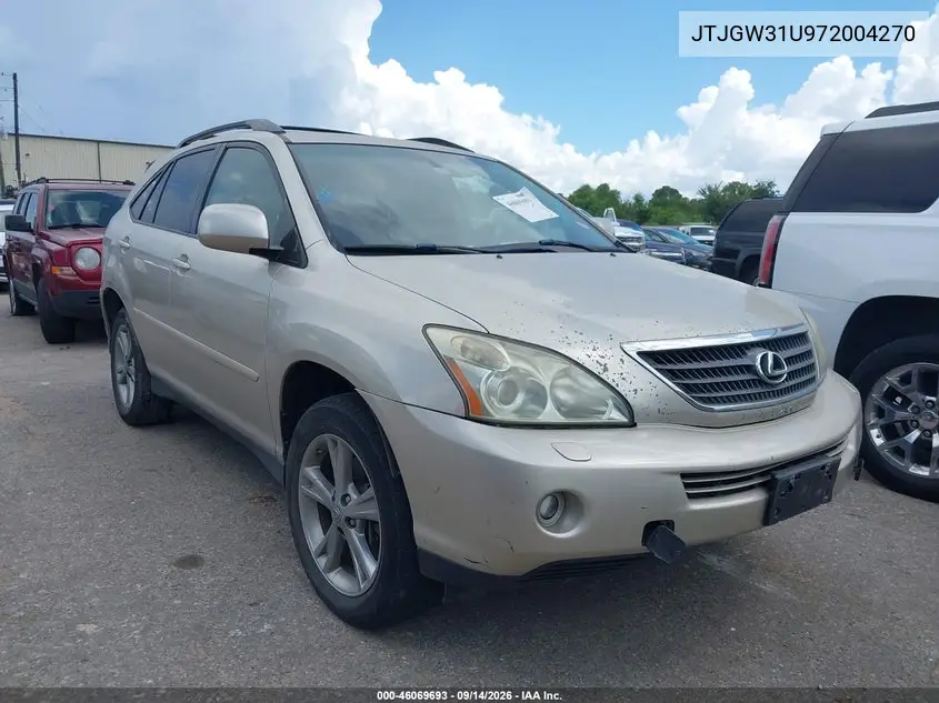 LEXUS RX 2007, VIN JTJGW31U972004270