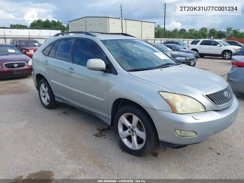 LEXUS RX 2007, VIN 2T2GK31U77C001234