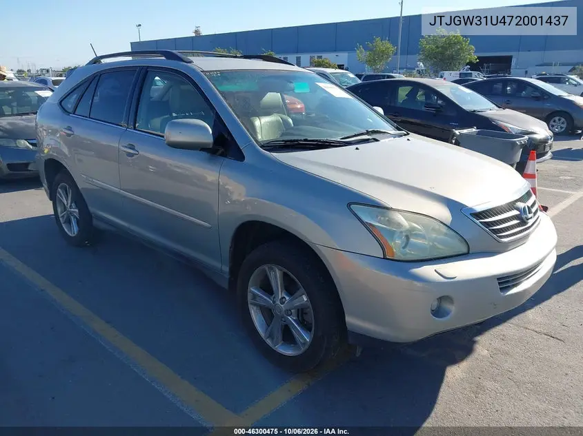 LEXUS RX 2007, VIN JTJGW31U472001437