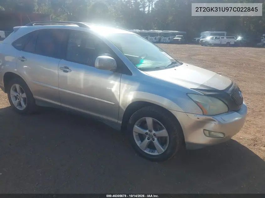 LEXUS RX 2007, VIN 2T2GK31U97C022845