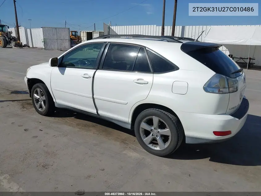 2007 LEXUS RX VIN 2T2GK31U27C010486 — фото 3