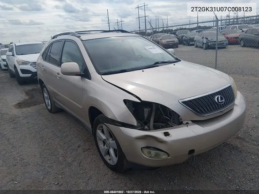 LEXUS RX 2007, VIN 2T2GK31U07C008123